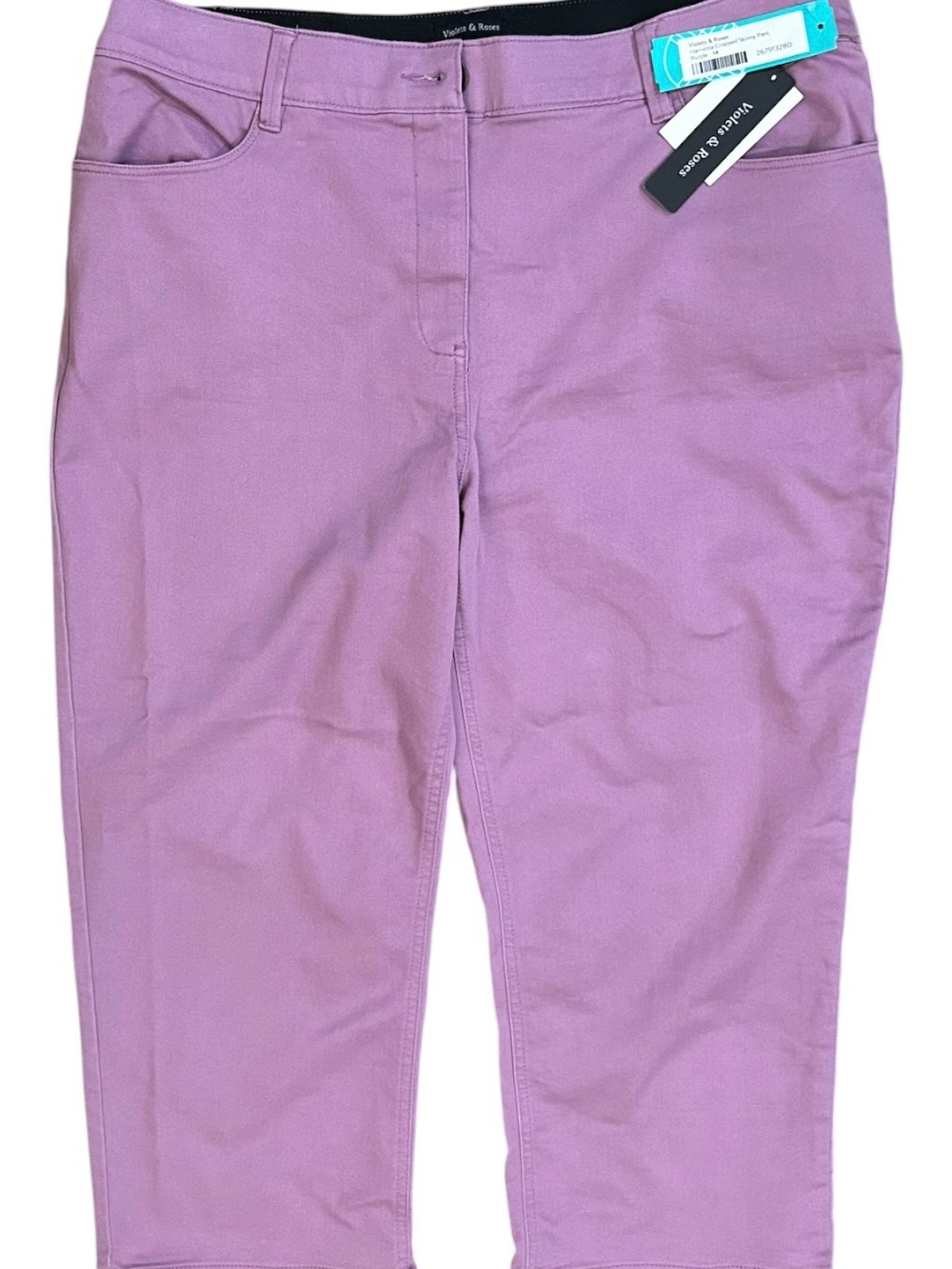 Violets & Roses NWT Lavender Stretch Capri Pants Women’s Size 14